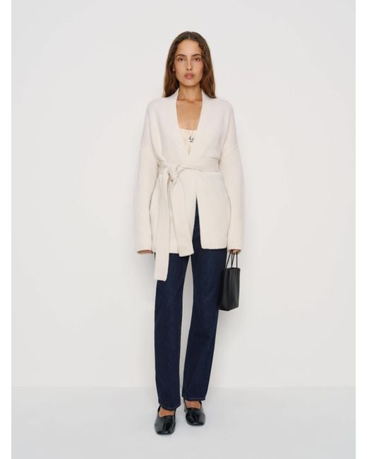 Reformation Natural Meg Wrap Sweater Coat