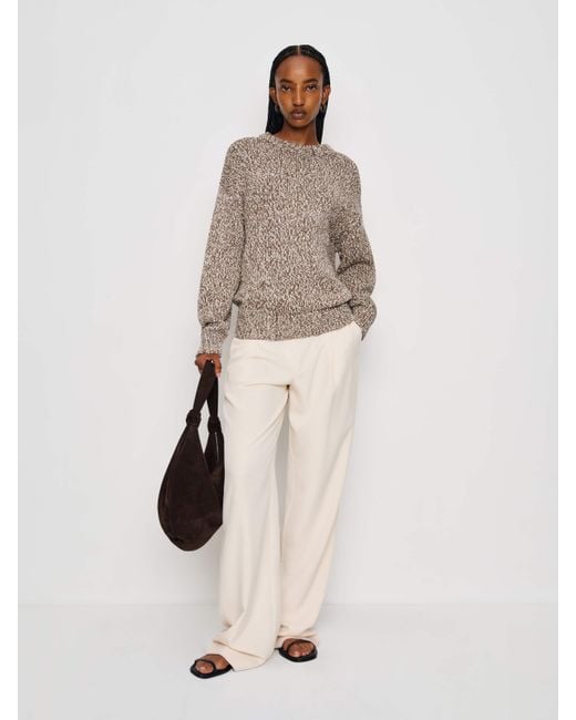Reformation Natural Finley Oversized Cotton Crew Sweater