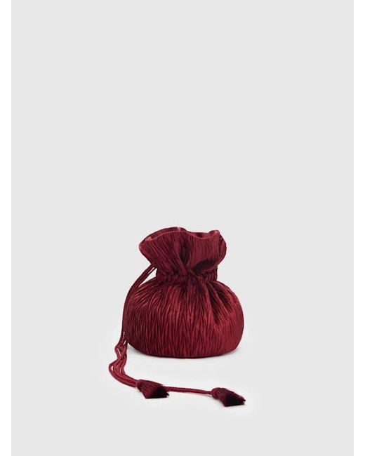 Reformation Red Aphrodite Pleated Pouch
