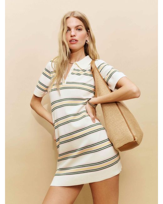 Reformation Women's Natural Hadley Cotton Polo Sweater Dress -  www.disolcolor.com