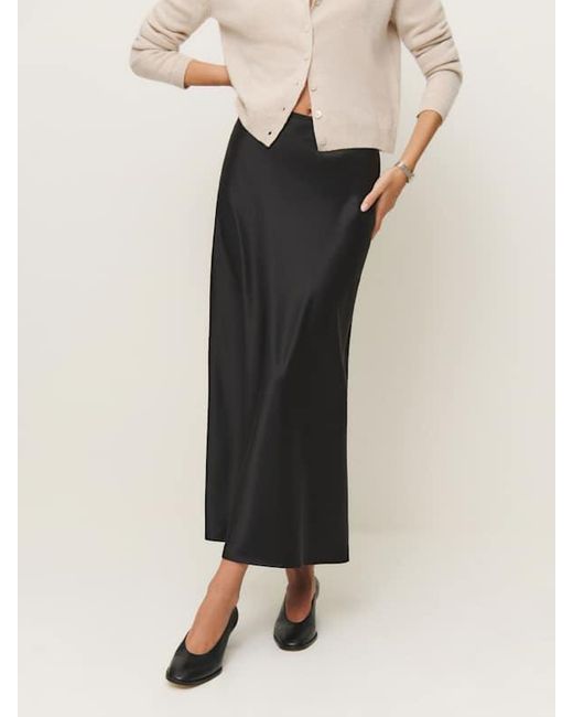 Reformation Natural Petites Layla Satin Skirt