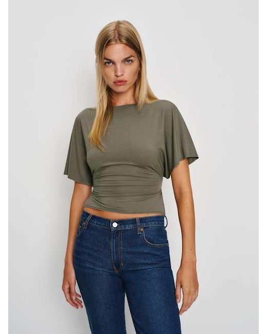 Reformation Blue Avery Knit Top