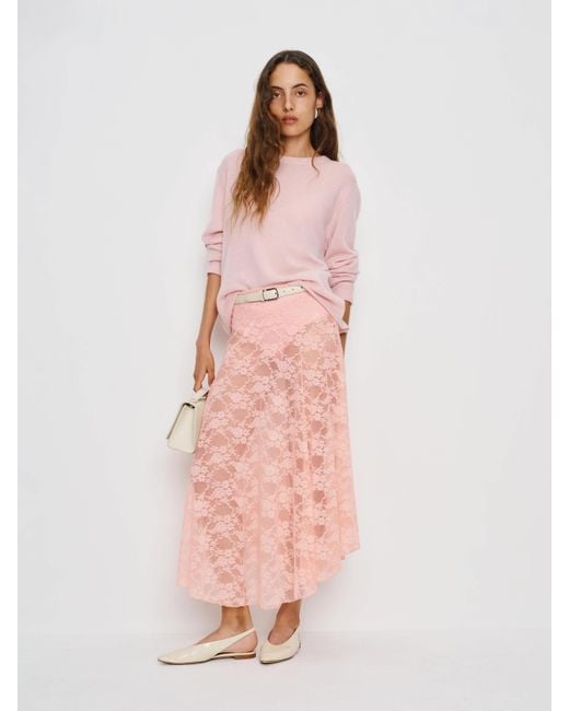 Reformation Pink Mirabelle Knit Skirt