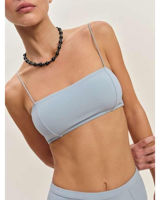 Reformation Blue Monaco Bikini Top