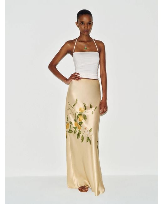 Reformation Metallic Bella Silk Skirt