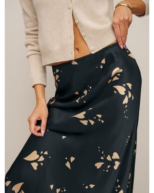 Reformation Natural Layla Silk Skirt