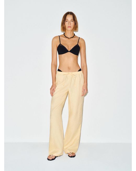 Reformation Natural Bare Bikini Top Mesh