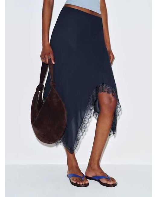 Reformation Blue Liliana Skirt