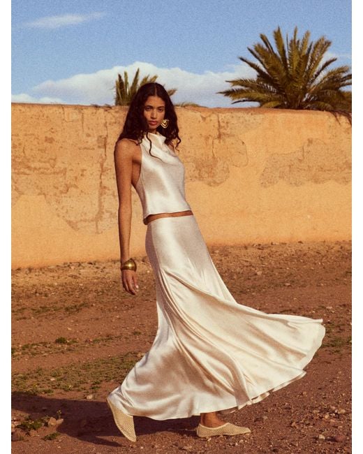 Reformation Brown Sera Silk Two Piece 0