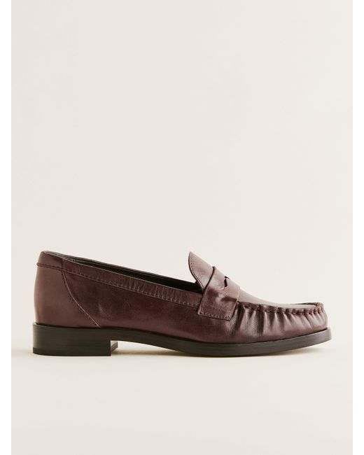 Reformation Brown Ani Ruched Loafer
