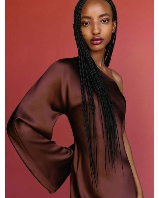 Reformation Red Omari Silk Dress