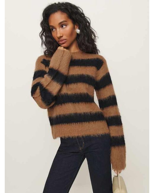 Reformation Blue Jude Brushed Alpaca Crew