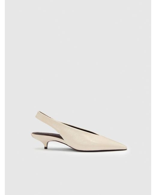 Reformation White Calista Slingback Heel