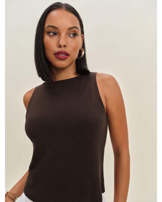 Reformation Pears Knit Top in Brown | Lyst