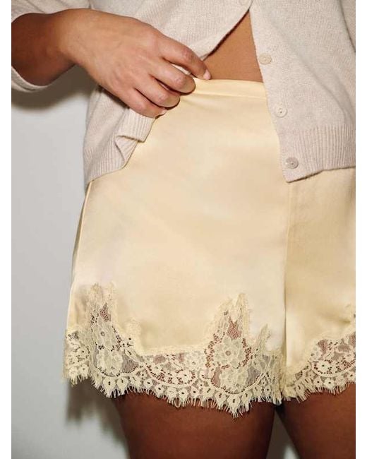 Reformation Natural Fern Satin Short Es