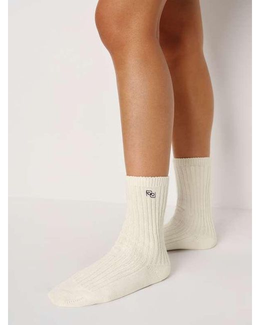 Reformation White Sunday Cashmere Blend Socks