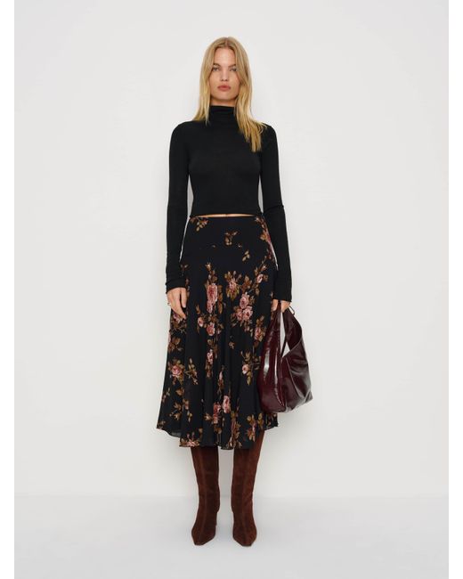 Reformation Black Sophie Skirt 0