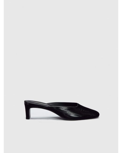 Reformation Blue Inez Heeled Mule Eel
