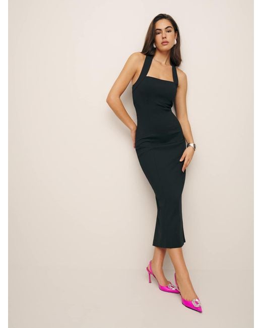 Reformation Black Finnian Knit Dress