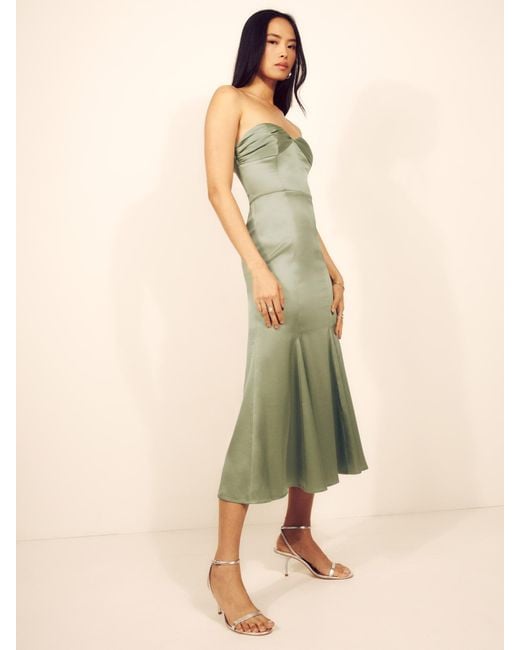 Reformation Natural Hensley Satin Dress
