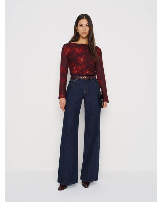 Reformation Blue Marlow Top 0