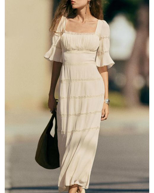 Reformation Natural Laverna Dress Lace 0