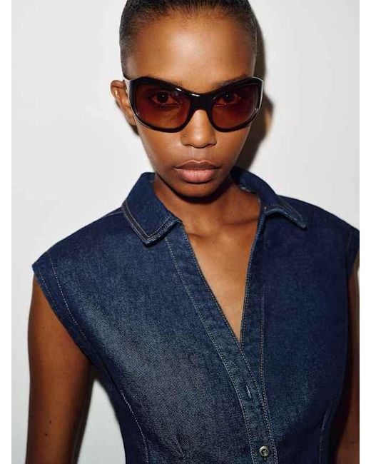 Reformation Blue Veronica Denim Top