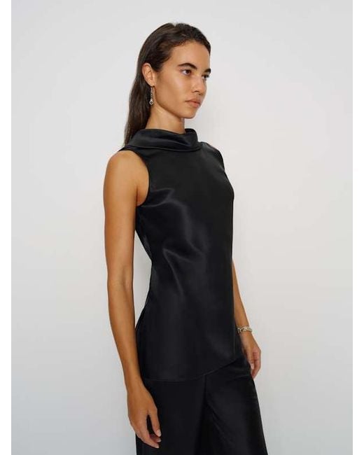 Reformation Black Angela Silk Two Piece