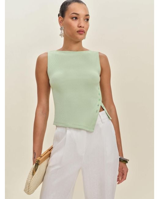 Reformation Green Hudson Knit Top