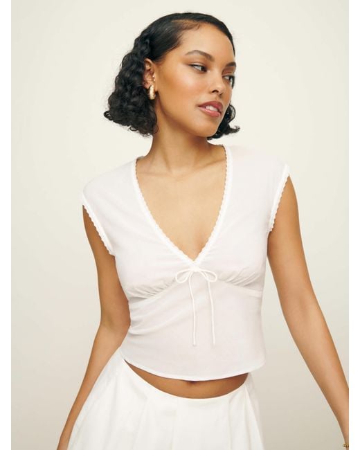 Reformation White Cherry Top 4