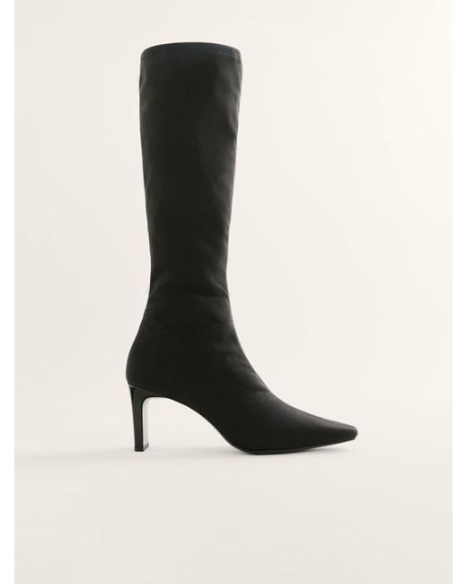 Reformation Black Rosa Stretch Knee Boot