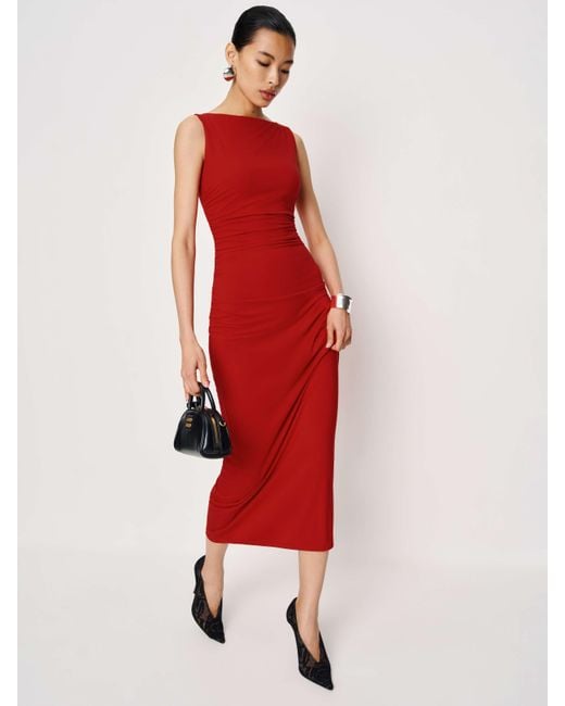 Reformation Benson Knit Dress in Red | Lyst