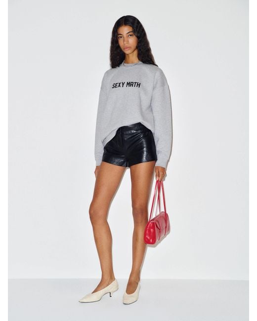 Reformation White Drew Vintage Oversized Crewneck Sweatshirt