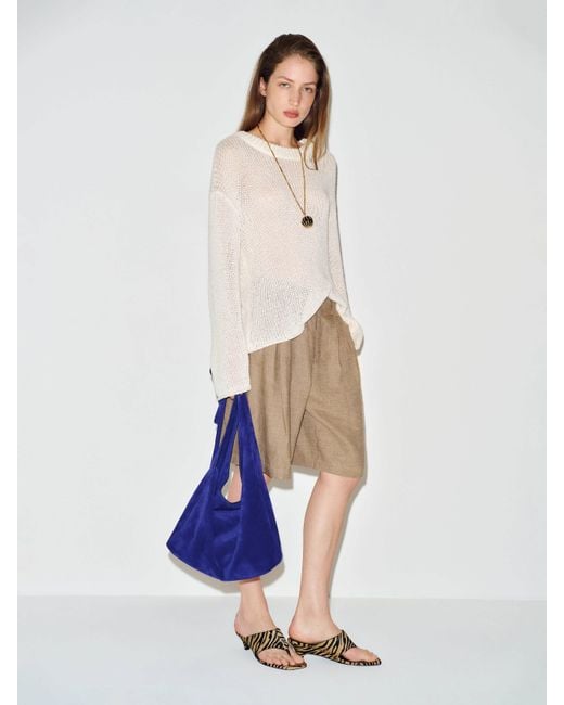 Reformation White Drew Linen Short