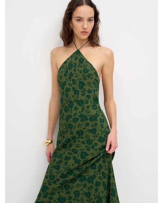 Reformation Green Floria Dress