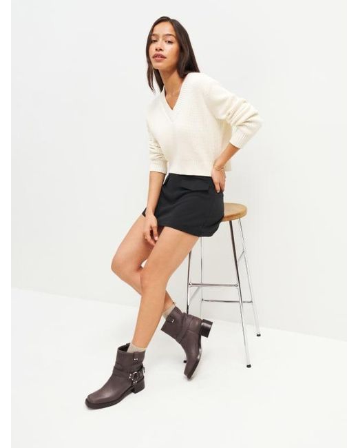 Reformation Brown Foster Ankle Boot