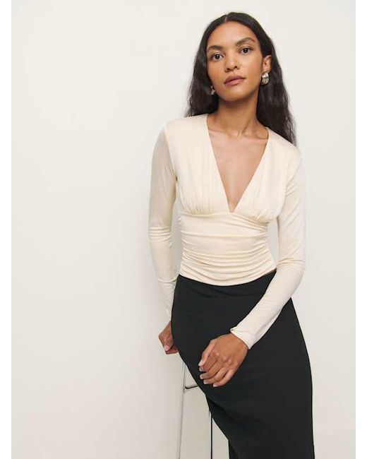 Reformation Natural Ines Knit Top
