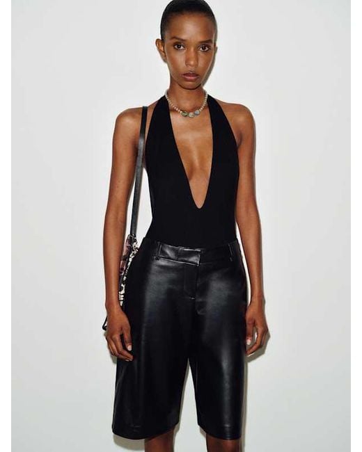 Reformation Black Maura Knit Bodysuit