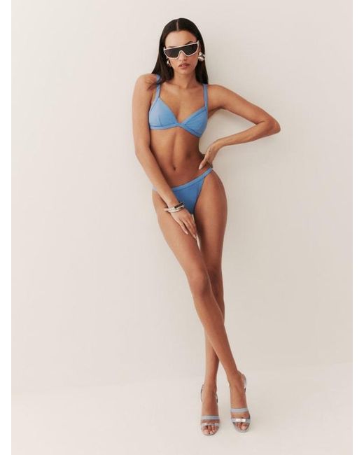 Reformation Blue Sunkiss Bikini Top