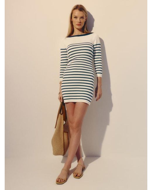Reformation Natural Ines Ribbed Sweater Dress