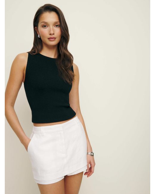 Reformation White Parker Linen Skort
