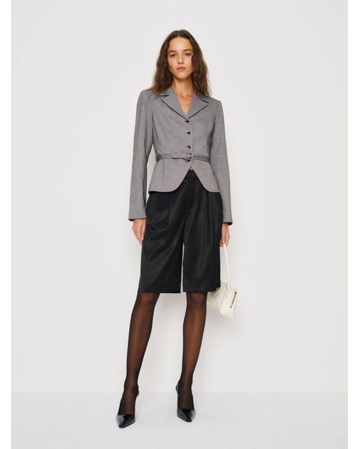 Reformation Gray Mabel Jacket Herringbone