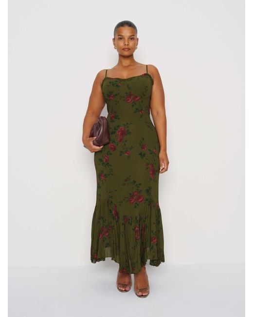 Reformation Green Aiko Dress Es 14