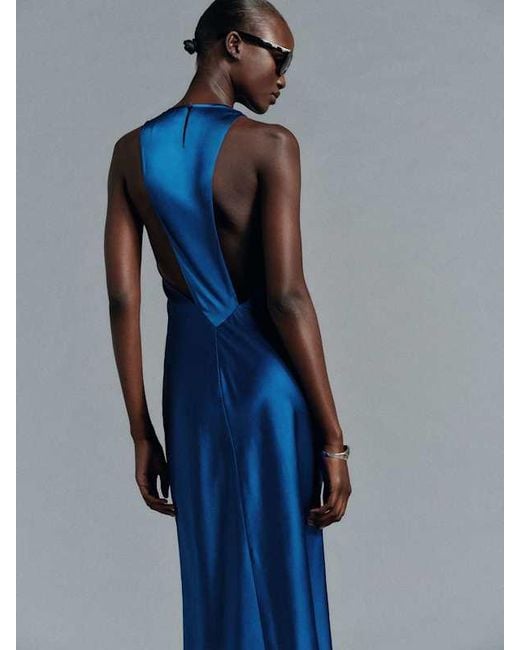 Reformation Blue Noe Silk Dress