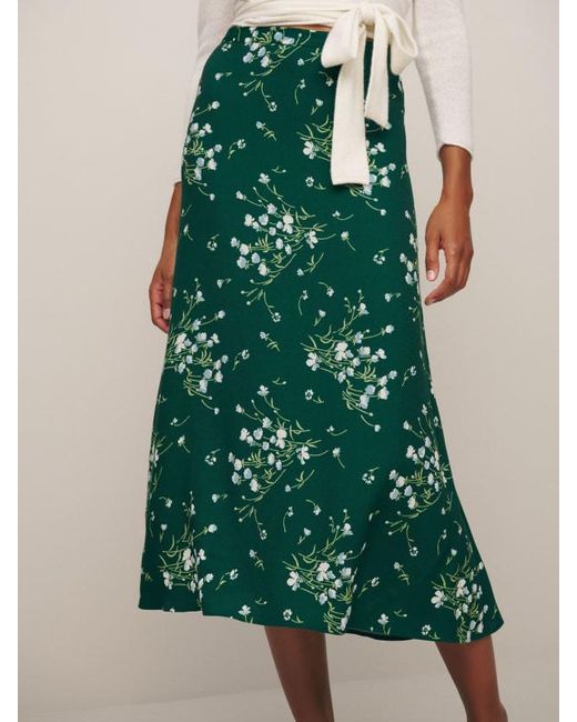 Reformation Green Bea Skirt