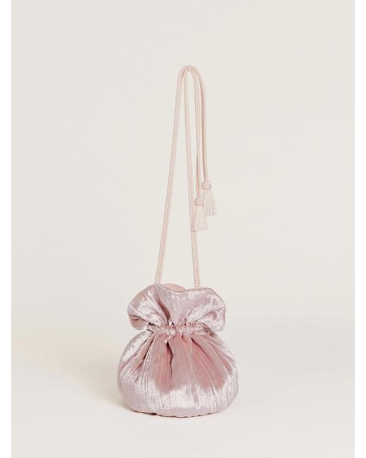 Reformation Pink Aphrodite Pleated Pouch