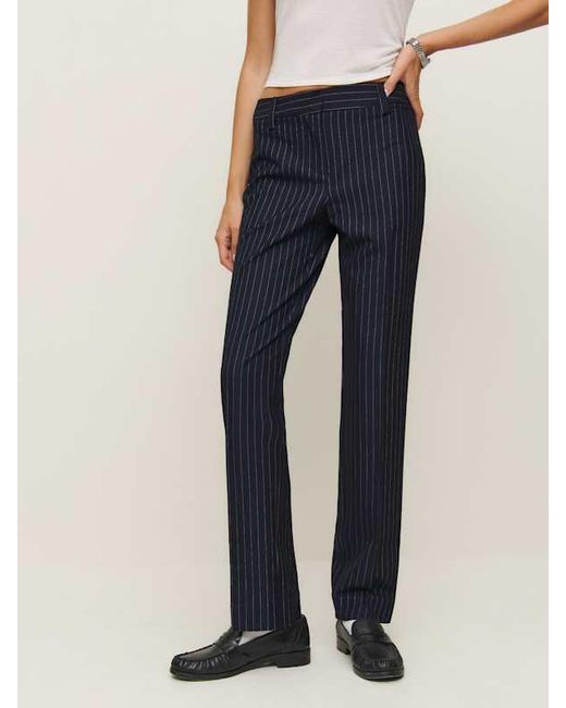 Reformation Blue Kelly Low Rise Pant 2