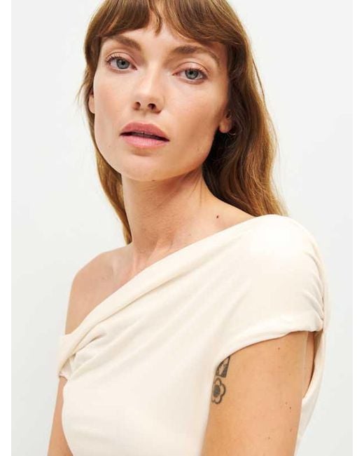 Reformation White Cello Knit Top