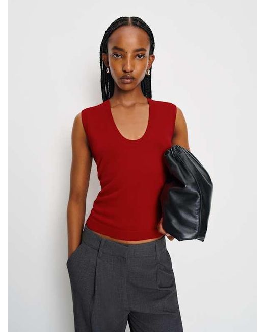 Reformation Red Marta Regenerative Merino Sweater Tank