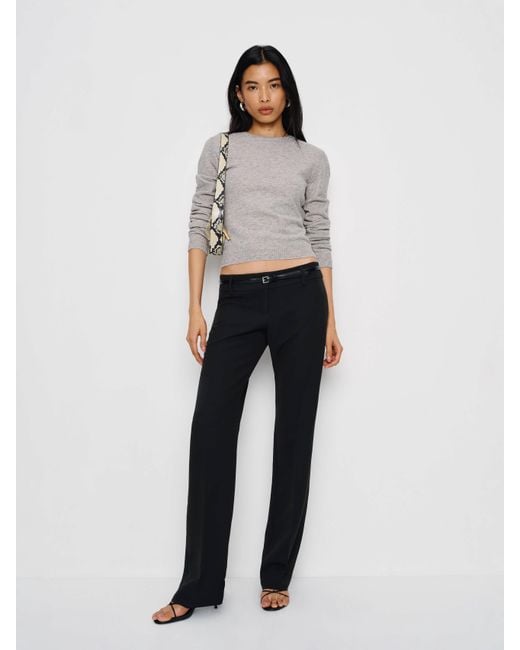 Reformation Women's White Lian Cashmere Crew Sweater